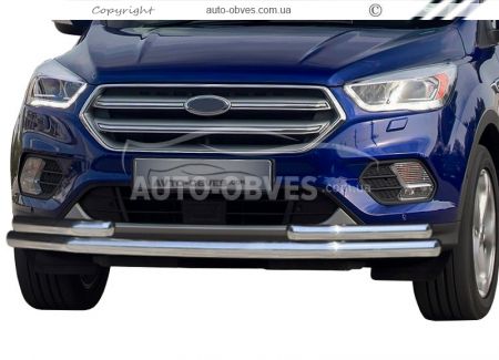 Front bar Ford Escape 2017-2020 - type: with additional pipes фото 0