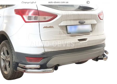 Rear bumper protection Ford Escape 2013-2016 - type: double corners фото 0