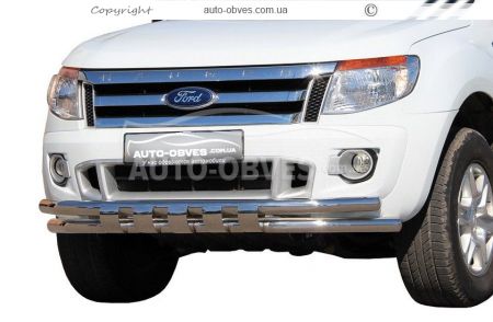 Bumper protection Ford Ranger 2012-2016 - type: model with plates фото 0