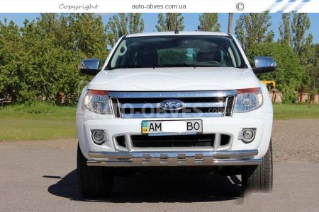 Bumper protection Ford Ranger 2012-2016 - type: model with plates фото 2