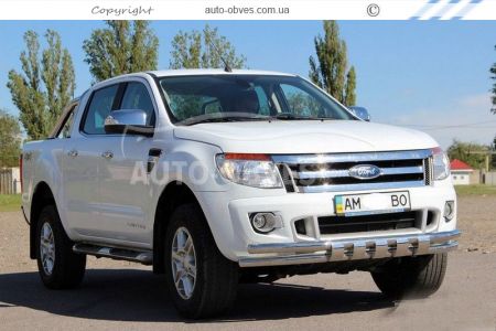 Bumper protection Ford Ranger 2012-2016 - type: model with plates фото 1