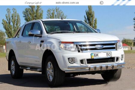 Защита бампера Ford Ranger 2012-2016 - тип: модельная с пластинами фото 1