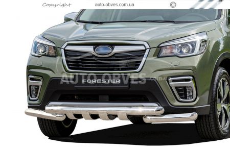 Bumper protection Subaru Forester 2012-2017 - type: model, with plates фото 0