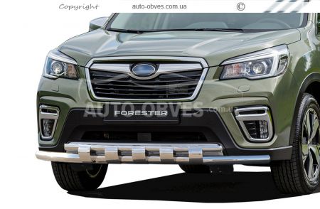 Захист бампера Subaru Forester 2012-2017 - тип: модельний з пластинами фото 0