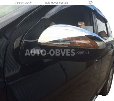 Covers for mirrors Nissan Qashqai stainless steel фото 3