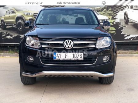 Bumper protection Toyota Hilux 2015-2020 - type: model, with plates d:76mm фото 4