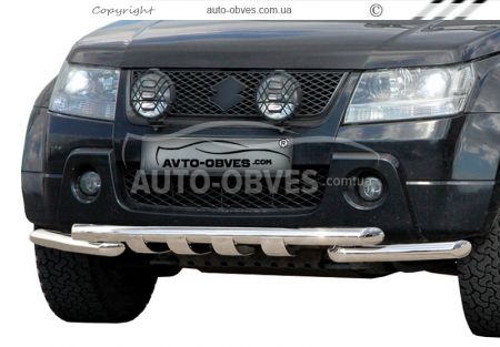 Захист бампера Suzuki Grand Vitara - тип: модельний, з пластинами фото 0