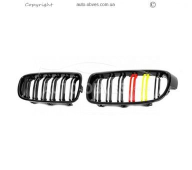 Nostril grill BMW 3 series F30, 31, 34 2012-2019 - type: 2 pcs german look фото 0