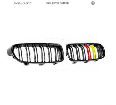 Nostril grill BMW 3 series F30, 31, 34 2012-2019 - type: 2 pcs german look фото 2