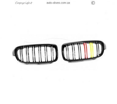 Nostril grill BMW 3 series F30, 31, 34 2012-2019 - type: 2 pcs german look фото 1