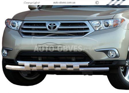Bumper protection Toyota Highlander - type: model with plates фото 0