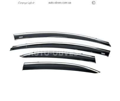 Ветровики с хромированным молдингом Honda Civic sd 2006-2012 - тип: 4 шт фото 1