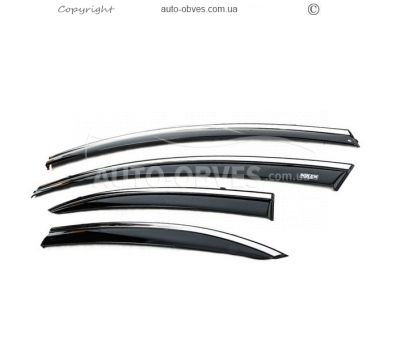 Ветровики с хромированным молдингом Honda Civic sd 2006-2012 - тип: 4 шт фото 0