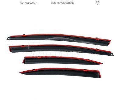 Ветровики с хромированным молдингом Honda Civic sd 2006-2012 - тип: 4 шт фото 2