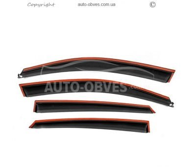 Вітровики Honda Civic Sedan X 2016-2021 - тип: з хромом 4 шт фото 2