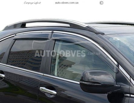 Windshield deflectors Honda CRV 2007-2012 - type: with chrome molding фото 0