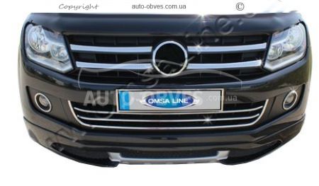 Wide grille covers for Volkswagen Amarok, stainless steel фото 2