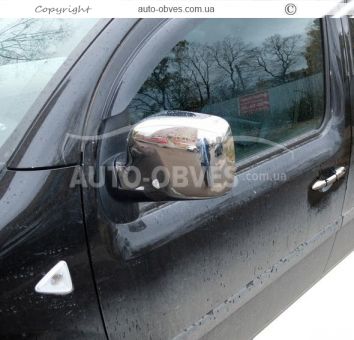 Накладки на дзеркала Renault Kangoo 2008-2013 - тип: нержавійка фото 3