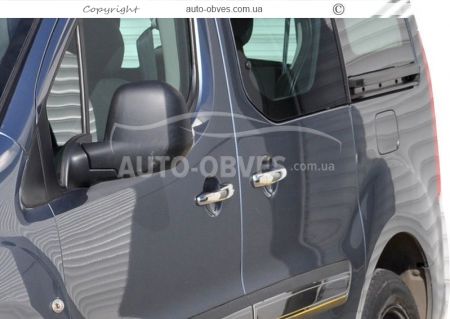 Covers for Peugeot Partner Tepee door handles, 4 pcs, stainless steel фото 3