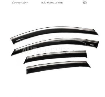 Дефлектори вікон Hyundai Kona - тип: з хромом 4 шт фото 1