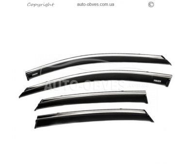 Hyundai Kona window deflectors - type: with chrome 4 pcs фото 0