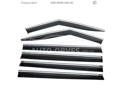 Wind deflectors with chrome molding Hyundai Santa Fe 5 2023-... - type: 4 pcs photo 3
