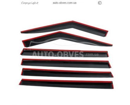 Wind deflectors with chrome molding Hyundai Santa Fe 5 2023-... - type: 4 pcs photo 2