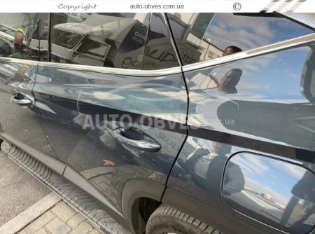 Нижня окантовка вікон Hyundai Tucson NX4 2021-... - тип: 6 шт нержавійка фото 4