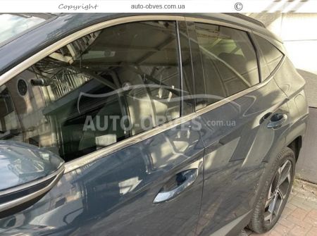 Нижняя окантовка окон Hyundai Tucson NX4 2021-... - тип: 6 шт нержавейка фото 2