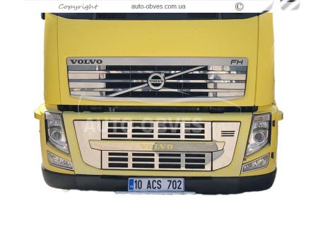 Накладки на решітку верхню в капоті Volvo FH евро 5 рестайл фото 10