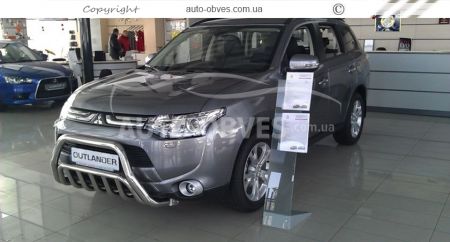 Bull bar Mitsubishi Outlander 2013-2015 - type: double фото 1