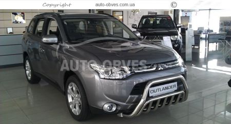 Bull bar Mitsubishi Outlander 2013-2015 - type: double фото 4