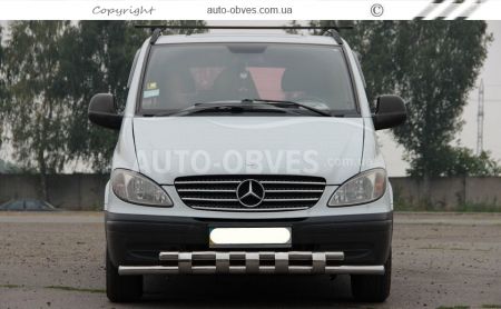 Bumper protection Mercedes Vito II, Viano I - type: model with plates фото 3
