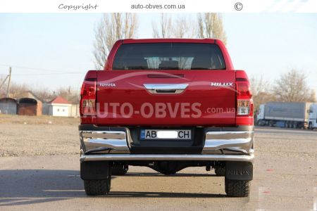 Rear bumper protection Toyota Hilux 2020-… - type: pipe with corners фото 2