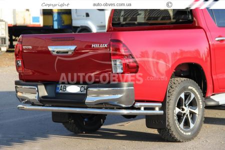 Rear bumper protection Toyota Hilux 2020-… - type: pipe with corners фото 4