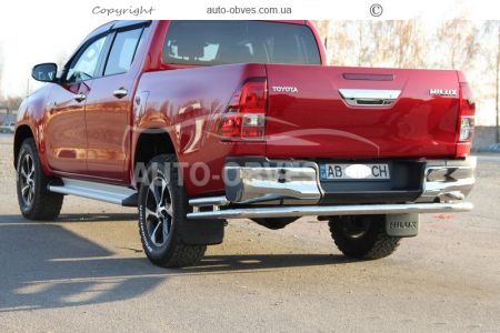 Rear bumper protection Toyota Hilux 2020-… - type: pipe with corners фото 3