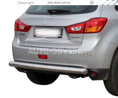 Rear bumper protection Mitsubishi ASX 2013-2016 - type: single pipe фото 0