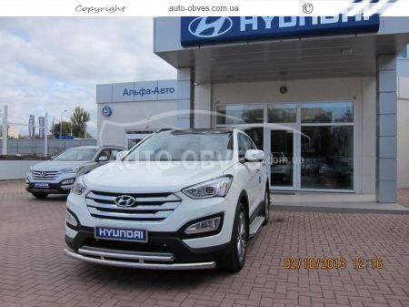 Double arc Hyundai Santa Fe 2013-2016 - type: on tubes фото 2