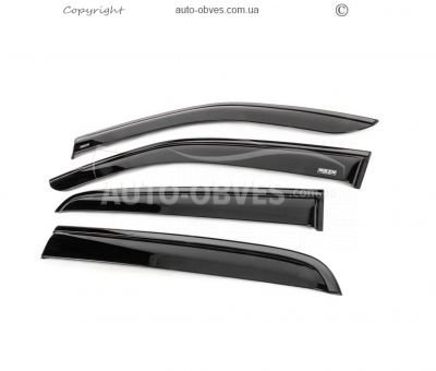 Wind deflectors Isuzu D-Max 2019-... - type: 4 pcs with black molding photo 2