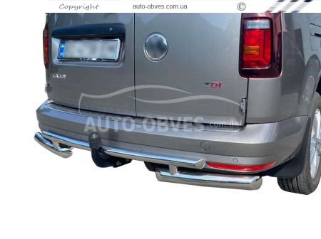 Rear bumper protection Volkswagen Caddy 2015-2020 фото 0