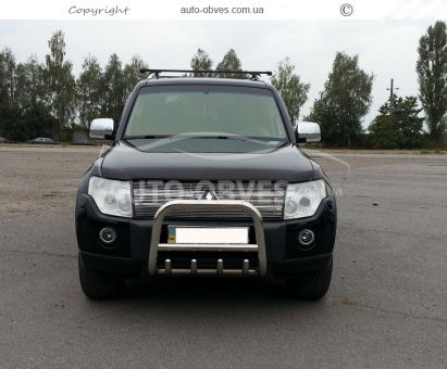 Защита переднего бампера Mitsubishi Pajero Wagon III, IV -тип: низкий без логотипа фото 3