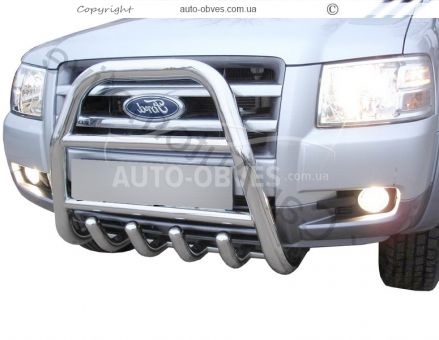 Bull bar high Ford Ranger - type: up to the hood фото 0