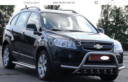 Защита переднего бампера Chevrolet Captiva 2006-2011 - тип: с доп трубками фото 1