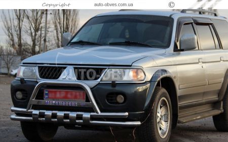 Захист переднього бампера Mitsubishi Pajero Sport I - тип: з дод трубками фото 2