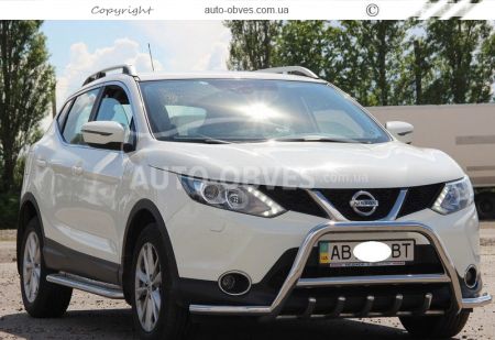 Захист переднього бампера Nissan Qashqai 2014-2017 - тип: з дод трубками фото 2