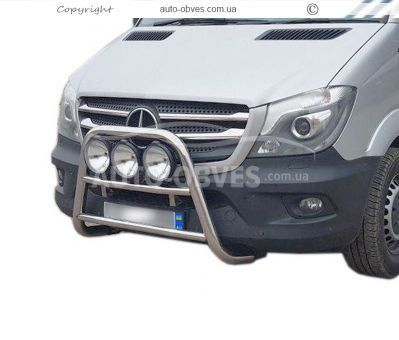 High bull bar VW Crafter - type: without grill, with headlights + 70$ фото 0