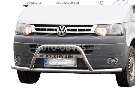 Front bumper protection VW T5 2010-2015 Caravelle, Multivan, Transporter фото 0