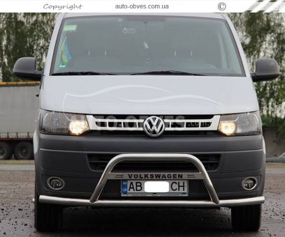 Front bumper protection VW T5 2010-2015 Caravelle, Multivan, Transporter фото 2