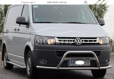 Front bumper protection VW T5 2010-2015 Caravelle, Multivan, Transporter фото 1