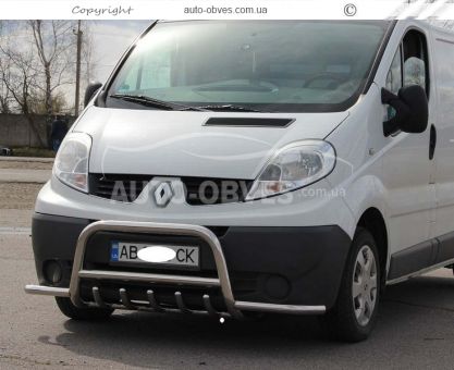 Front bumper protection Opel Vivaro, Nissan Primastar - type: with additional pipes фото 3